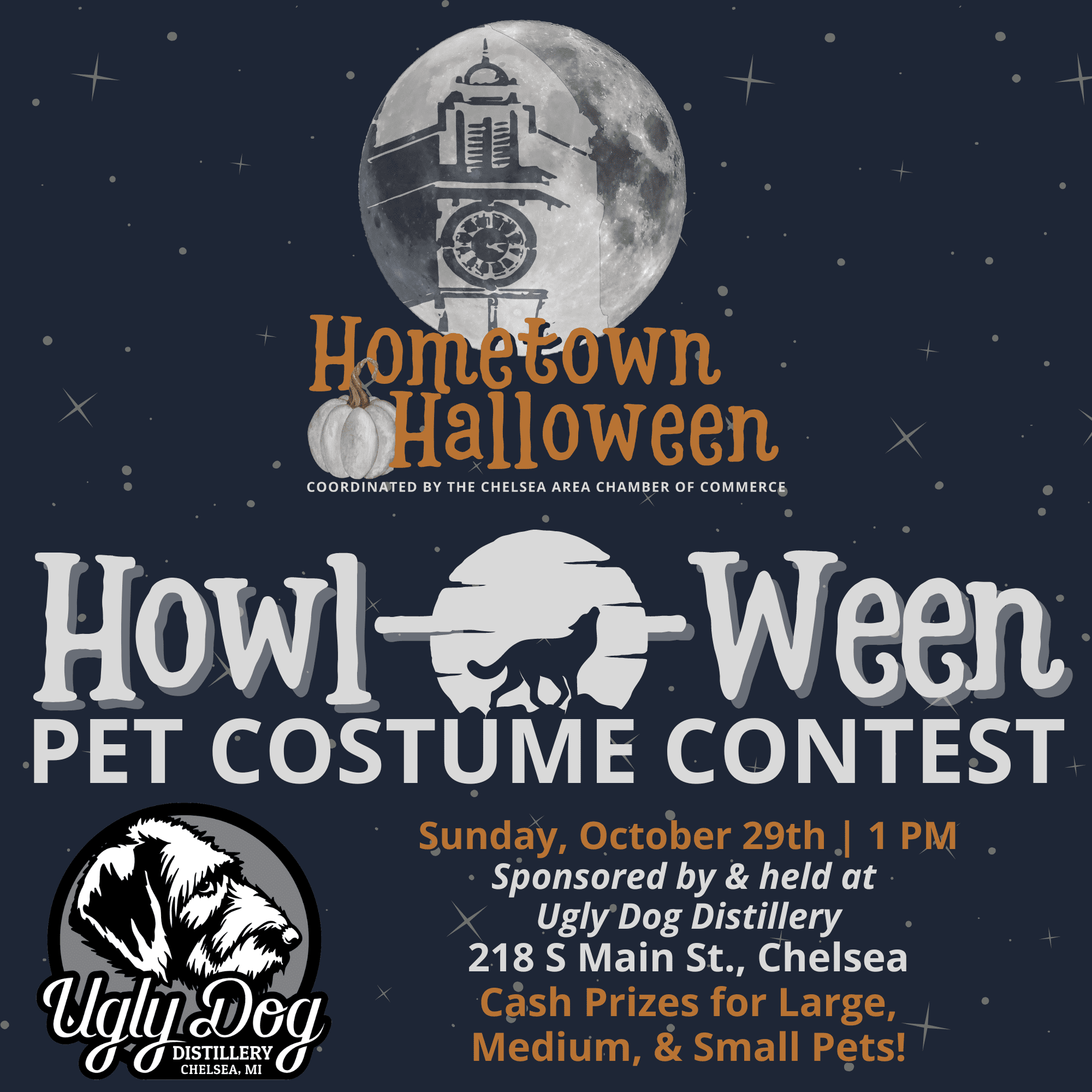 Howl-o-ween Pet Costume Contest Flyer Halloween Dog Pet 