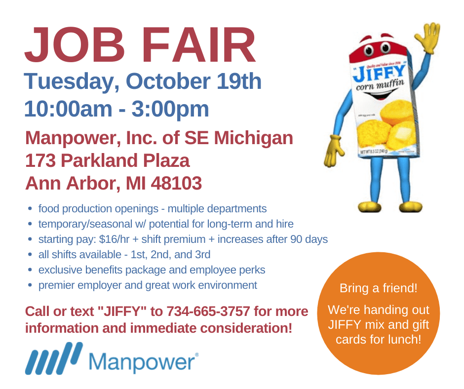 JIFFY Mixes Job Fair Chelsea Michigan Chelseamich